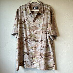 Tachuntfish Men's Tropentarn Camo 5x Button up Gorpcore outdoors hunting camp